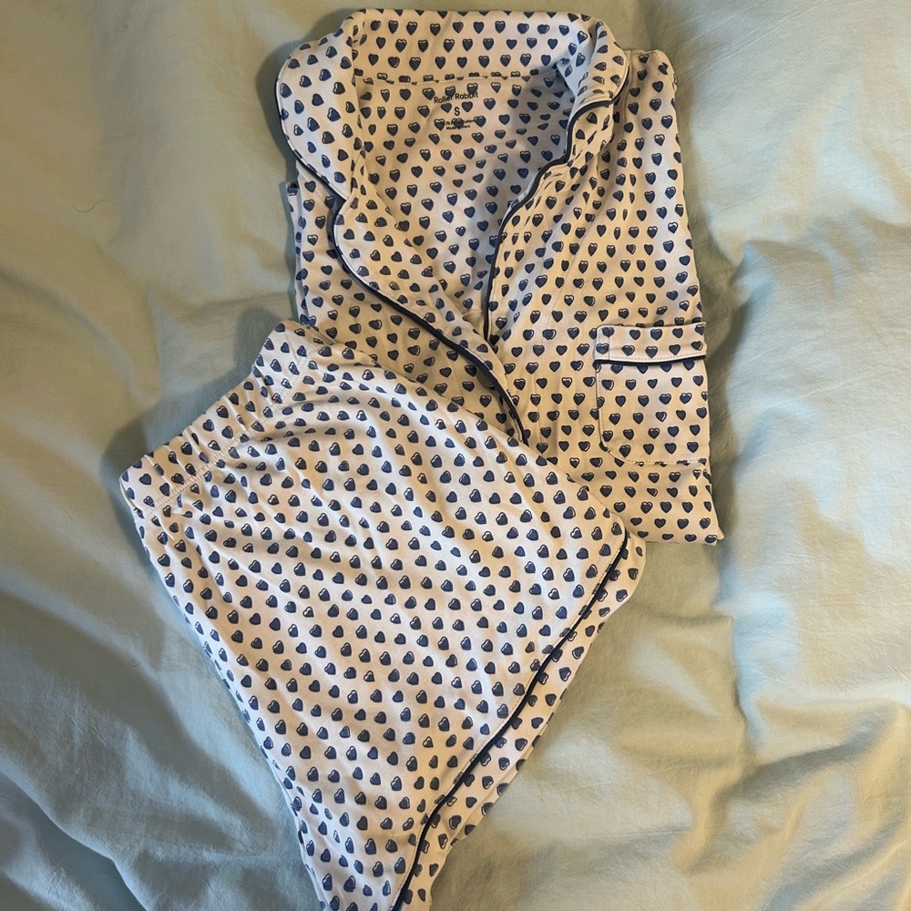 Roller Rabbit Blue Heart Print Pajama Set
